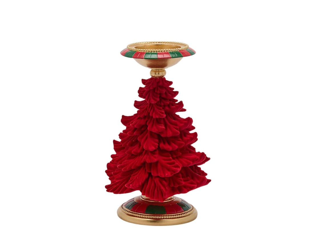 EDG Enzo De Gasperi Kerzenständer Kiefer Grün und Rot H31 Ø19 cm – Weihnachtsdeko