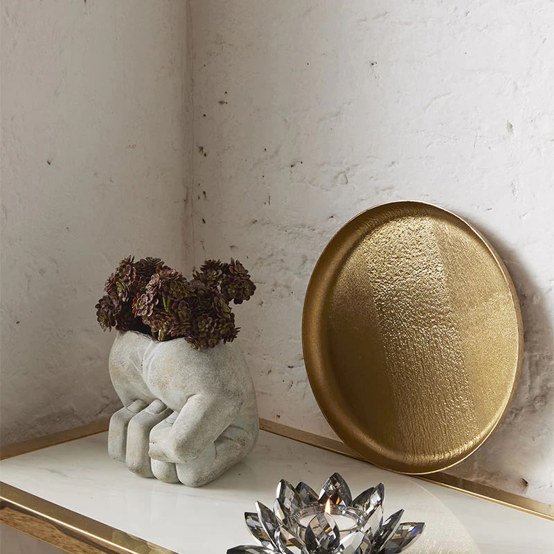 EDG Enzo De Gasperi Vase Faust H 17 cm B 18 cm L 18 cm Grau Wasserdicht