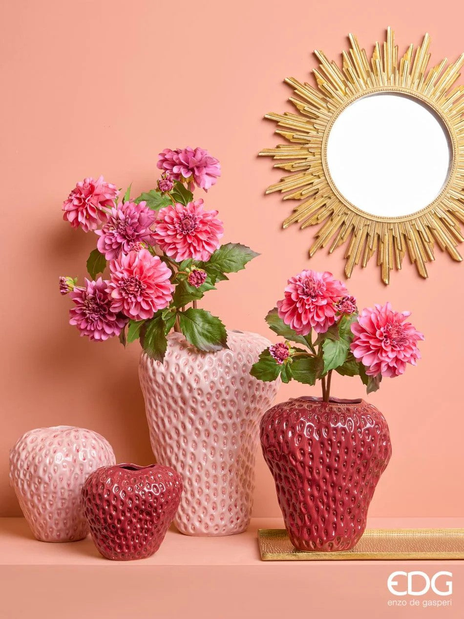 EDG Enzo De Gasperi Vaso Chakra Fragola H 26 Cm D 22 Cm Pale Pink
