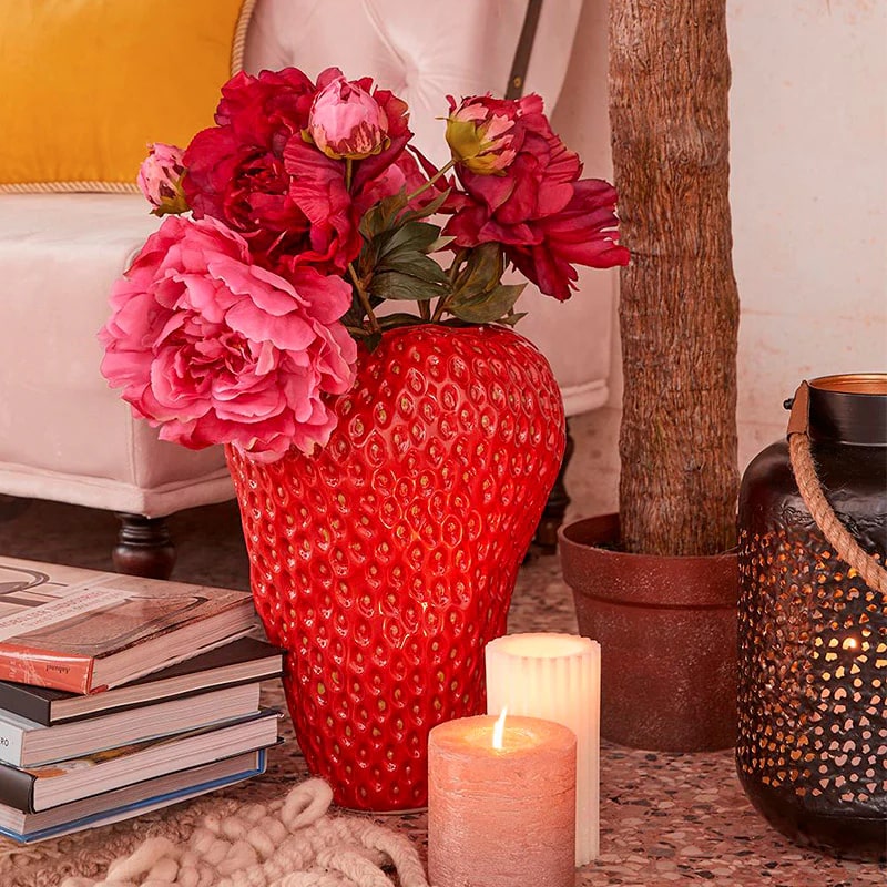 EDG Enzo De Gasperi Vaso Chakra Fragola H 37 Cm D 25 Cm Coral