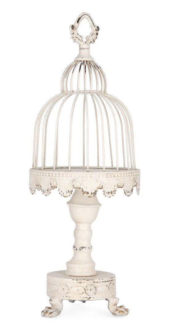 bizzotto bizzotto alzata minerva con gabbia h 58 cm bianco