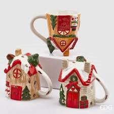 EDG Enzo De Gasperi Tazza Casetta Rovesciato 3 Pezzi H12 D10 Multicolor