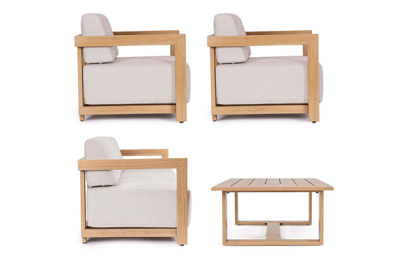 Bizzotto Set 4 Salotto Theseus Naturale
