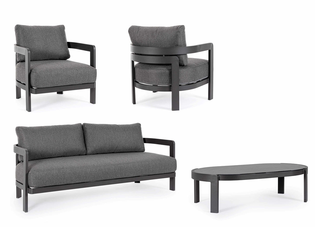 Bizzotto Set 4 Salotto Presley Antracite
