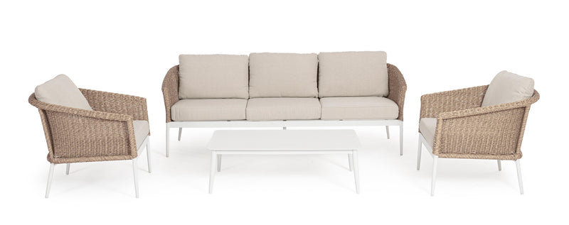 Bizzotto Set Salotto Oceana 4 Elementi Vapor Bianco