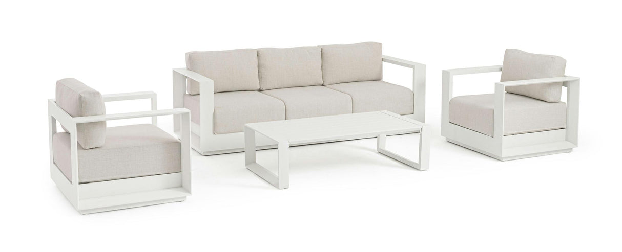 Bizzotto Set Salotto Moses 4 Elementi Vapor Bianco