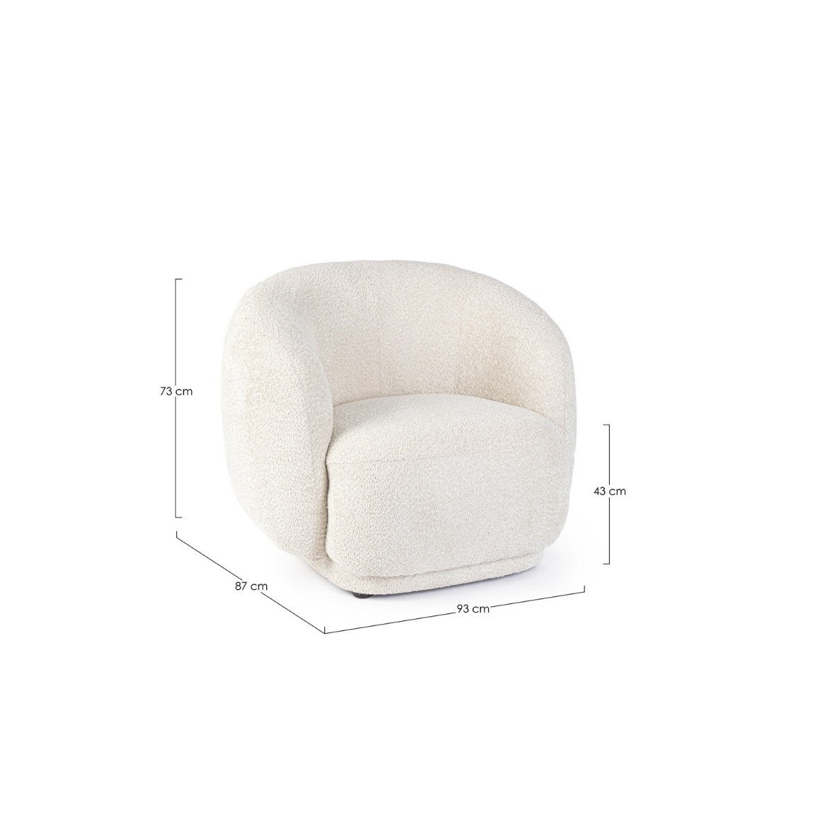 Bizzotto Sessel Tecla mit Armlehnen Natur