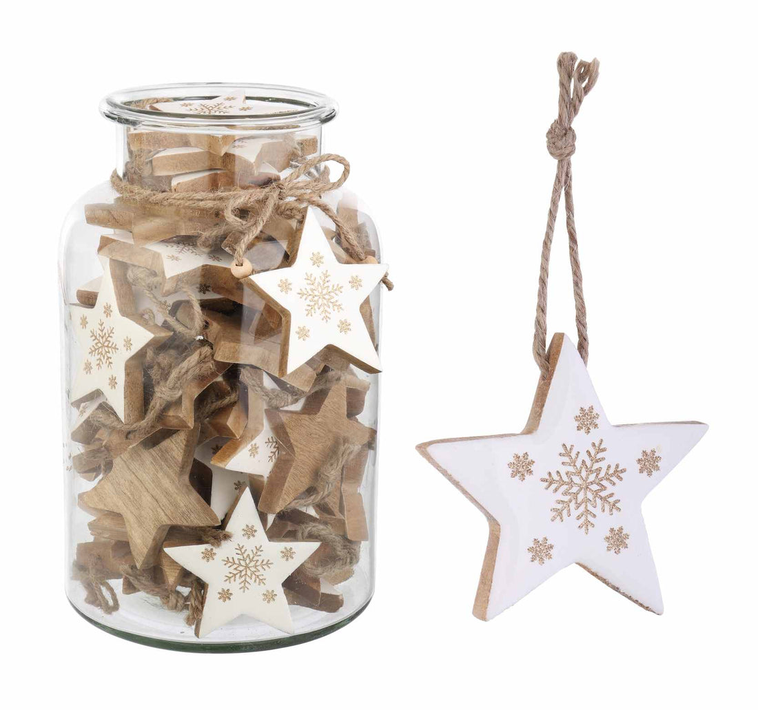 Bizzotto Weihnachtsanhänger Clara Stern D 8 cm Weiß Gold