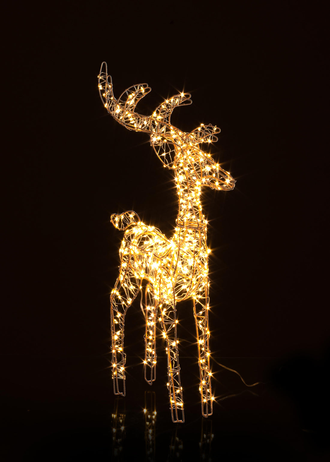 Renna Natalizia Hoover Oro con 600 Micro LED Classic H 60 cm Decorazione Luminosa