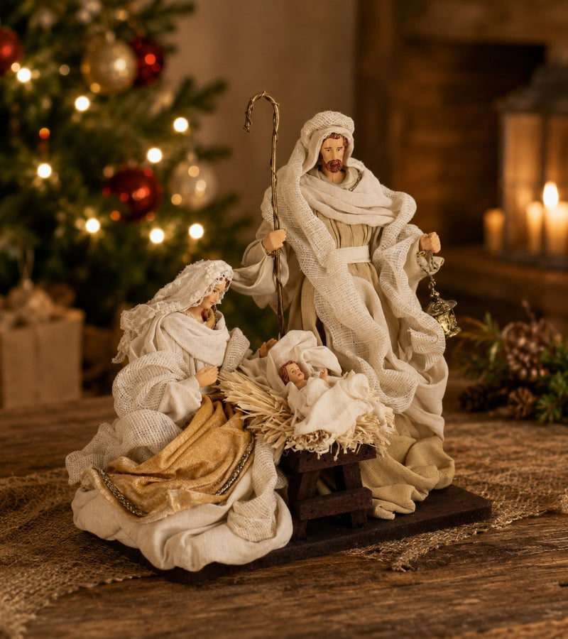 Bizzotto Sacra Famiglia Divine con Stand H 28 cm – Decorazione Natalizia