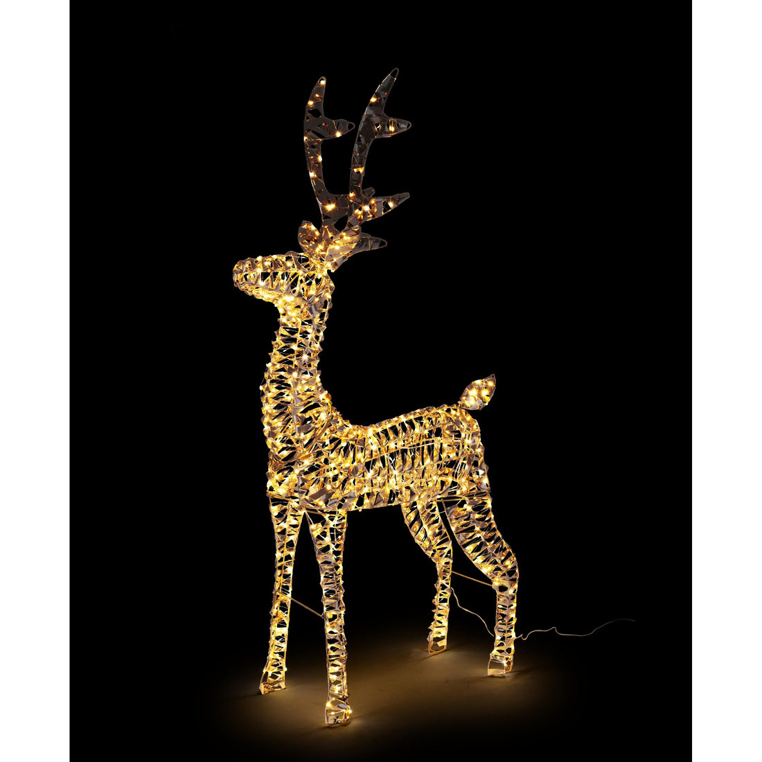 Bizzotto Renna Natalizia Ellary Oro con 600 Micro LED Classic 50x19x80 cm Decorazione Luminosa
