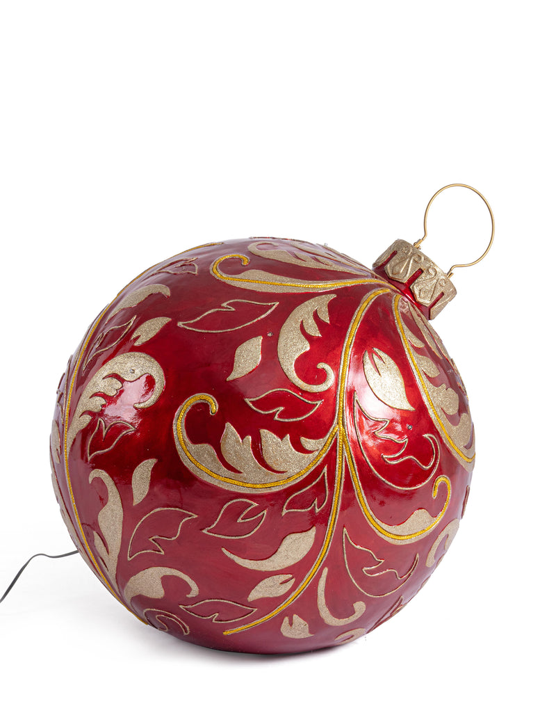 Bizzotto Kugeldekoration Kinler Rot mit 6 LED 68,6x53,3 cm – Leuchtende Dekorationskugel für Weihnachten