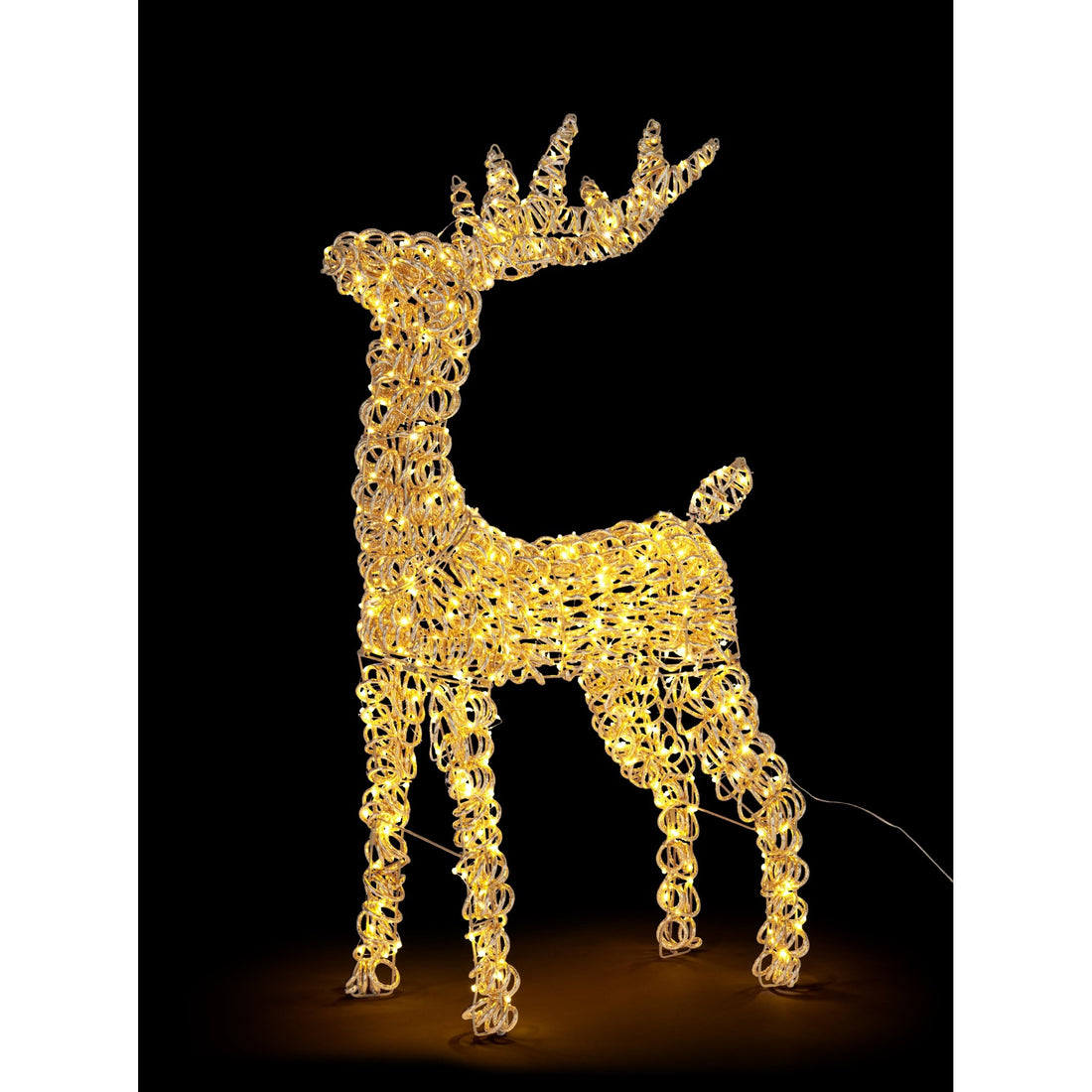 Bizzotto Renna Natalizia Zoe ST Oro con 600 Micro LED Classic 53x23x80 cm Decorazione Luminosa