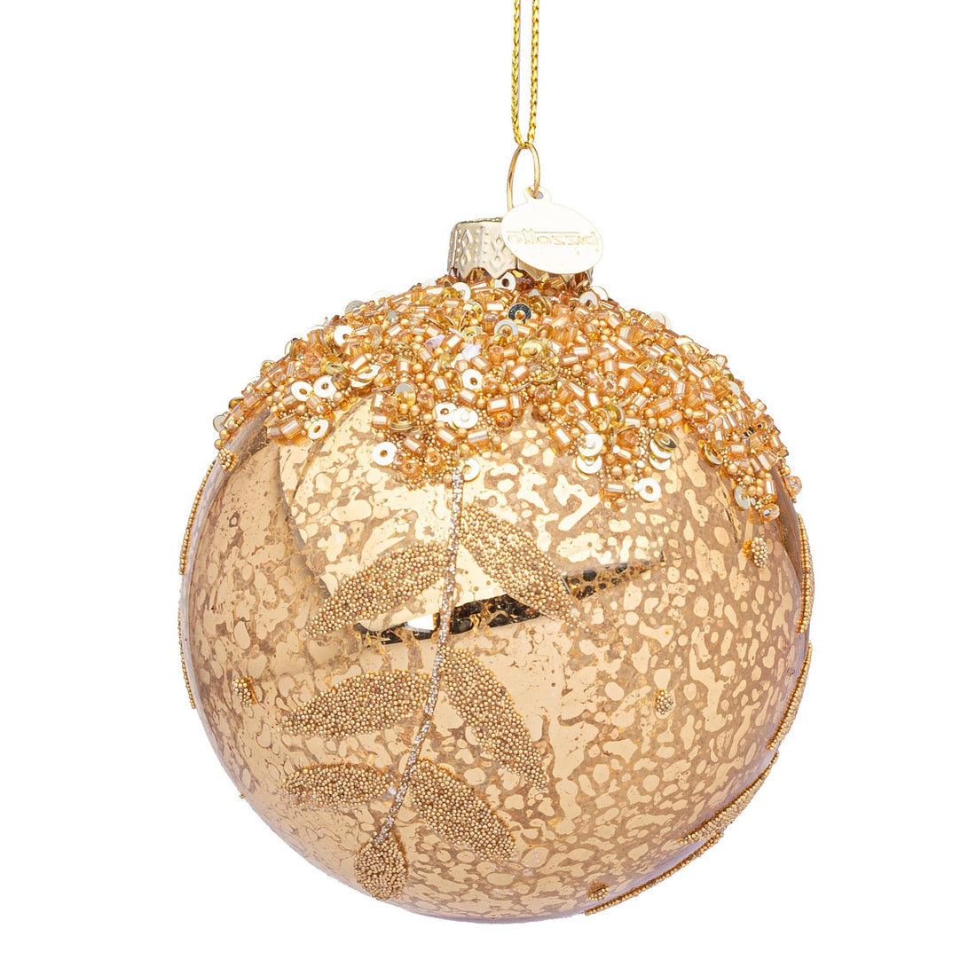 Bizzotto Sfera di Natale Smooth Oro D 8 cm in Vetro – Decorazione per Albero