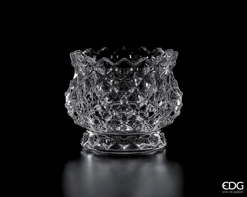 EDG Enzo De Gasperi Kerzenstab Gewölbt H 7 Cm D 9,5 Cm Natur Transparent