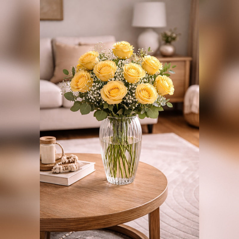 Ad Trend Vaso in Vetro Nellie D 15 Cm H 37 Cm – Vaso Decorativo Alto in Vetro per Fiori e Arredo Casa
