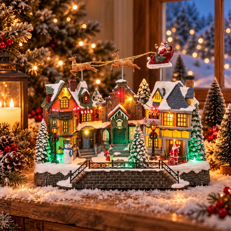Ad Trend Winterlandschaft Weihnachtlich mit LED 39x20xH33 cm – Weihnachtsdekoration