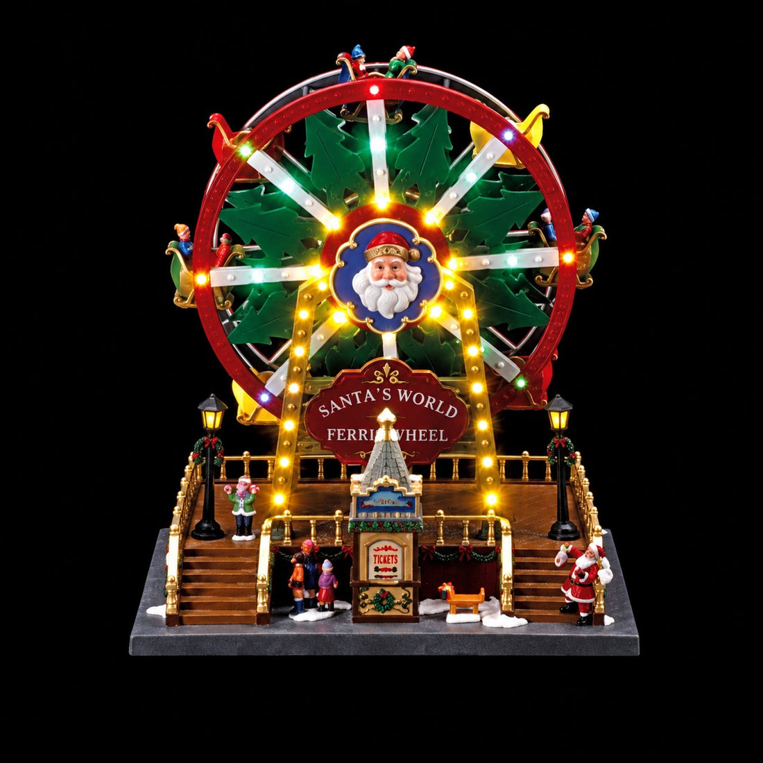Ad Trend Winterlandschaft aus Kunststoff mit 27 LED-Leuchten 30x21xH34 cm – Leuchtende Weihnachtsdekoration für das Zuhause