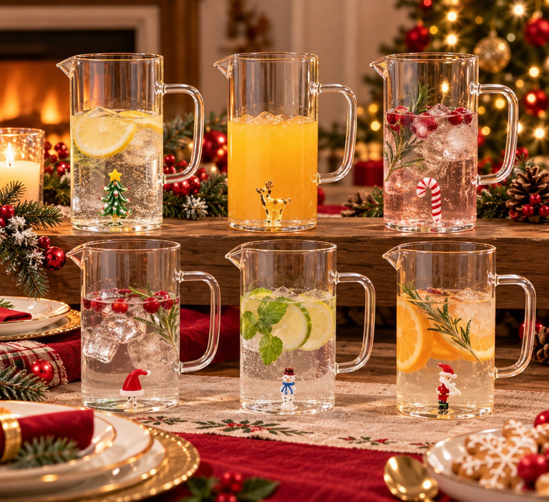 Ad Trend Weihnachtskanne aus Glas 1,2 L mit 3D-Figur Sortiert 1 Stk. – Weihnachtstisch