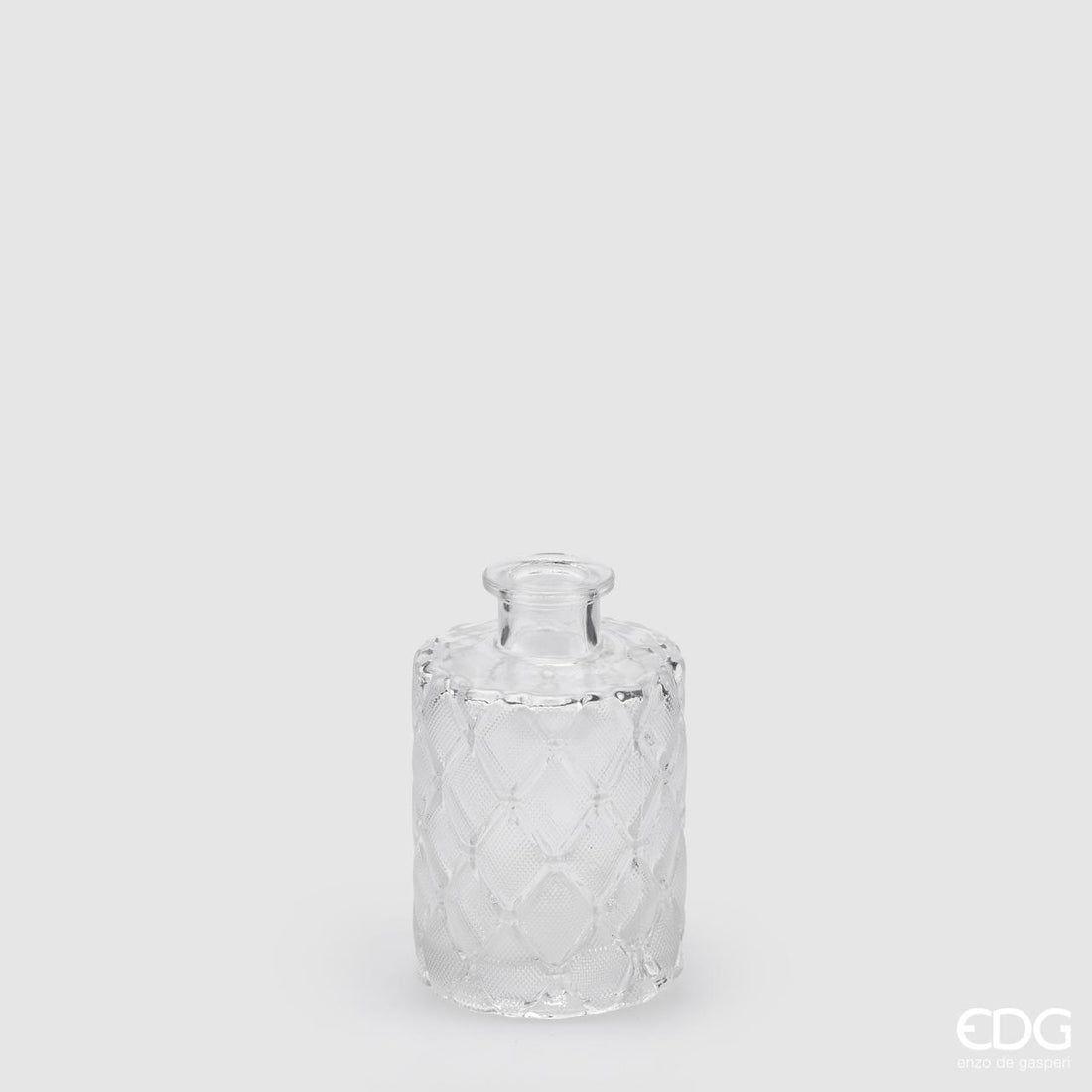 EDG Enzo De Gasperi Vase Flasche Rauten H11 D7 Natur Transparent