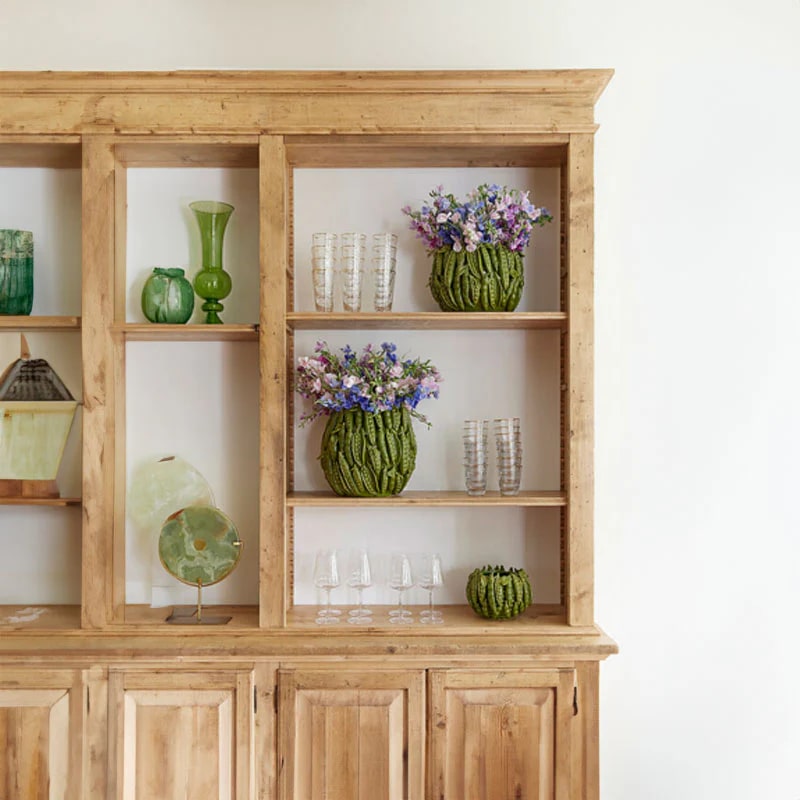 EDG Enzo De Gasperi Vaso Chakra Piselli Verdi H 31 Cm D 34 Cm Green