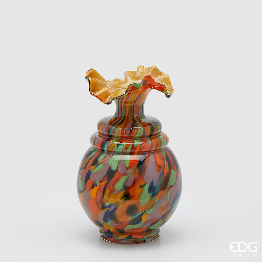 edg enzo de gasperi edg enzo de gasperi vaso macula bottiglia h 31 cm d 19 cm vetro orange mix ean 8059824456700