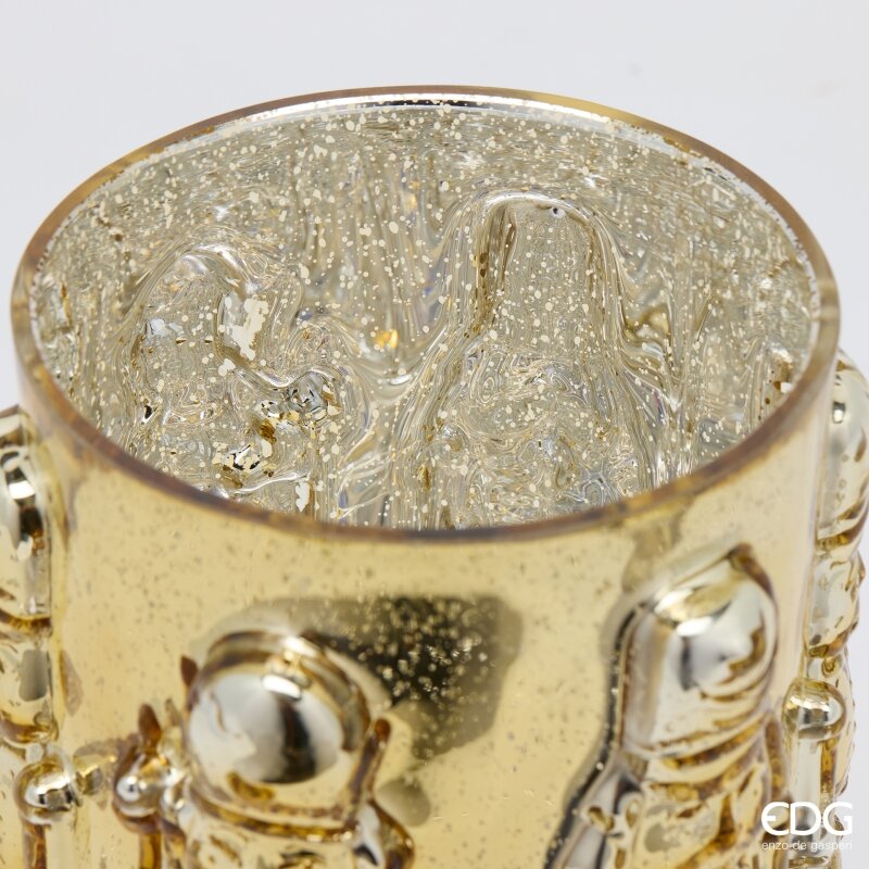 EDG Enzo De Gasperi Vase Soldatino Zylinder Gold H25 Ø15 cm – Weihnachtsdekoration