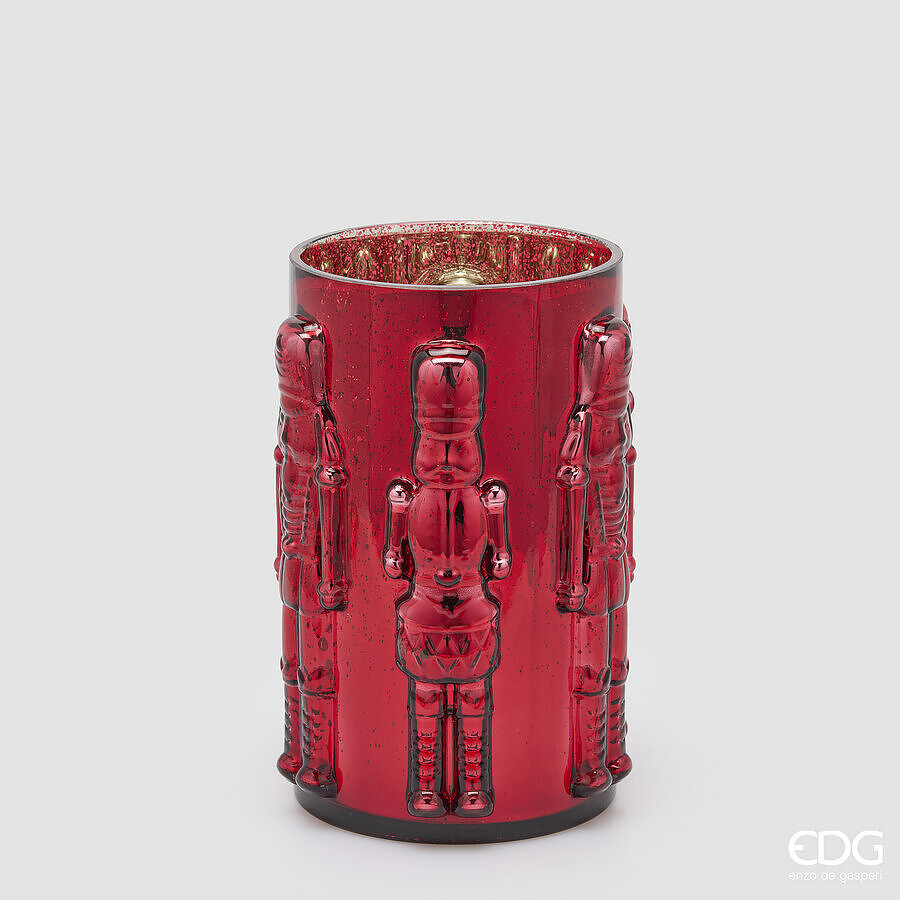 EDG Enzo De Gasperi Vase Soldatino Zylinder Rot H25 Ø15 cm – Weihnachtsdeko