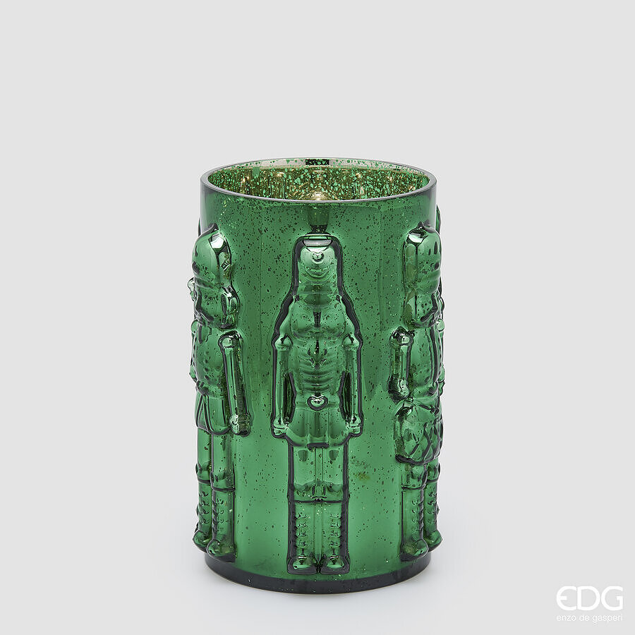 EDG Enzo De Gasperi Vase Soldatino Zylinder Grün H25 Ø15 cm – Weihnachtsdeko