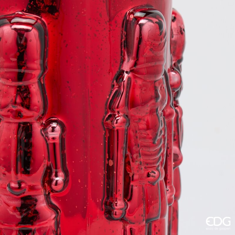 EDG Enzo De Gasperi Vase Soldatino Zylinder Rot H25 Ø15 cm – Weihnachtsdeko