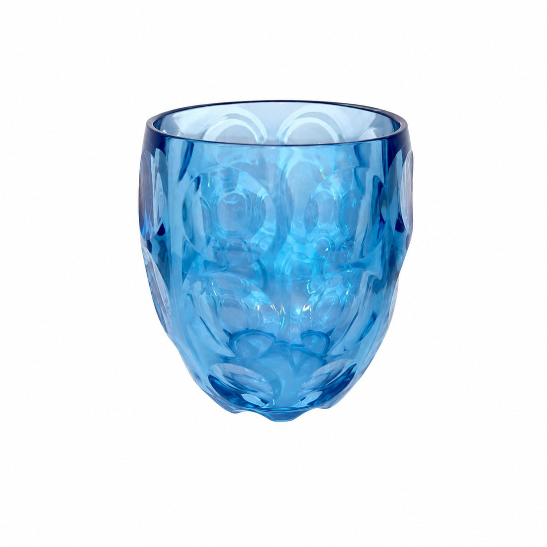 GUZZINI Niedriges Glas Bubbles Blau – Farbiges Kunststoffglas Modernes Design