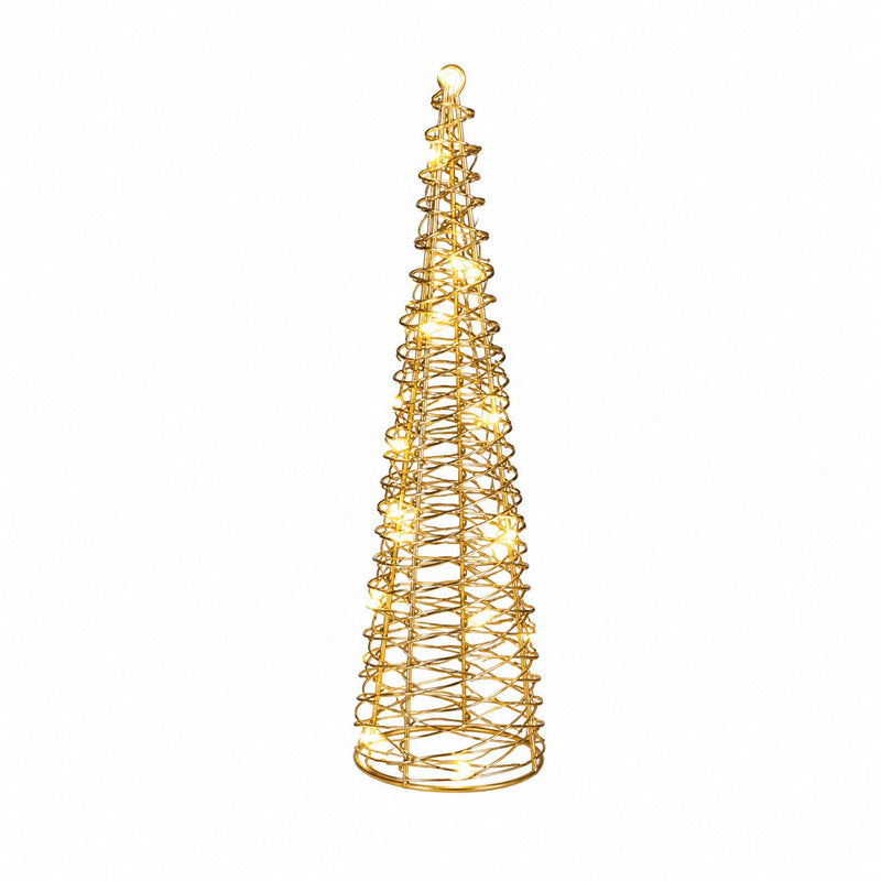 Ad Trend Weihnachtsbaum Gold 30 LED H 60 cm mit Batterie Warmweiß
