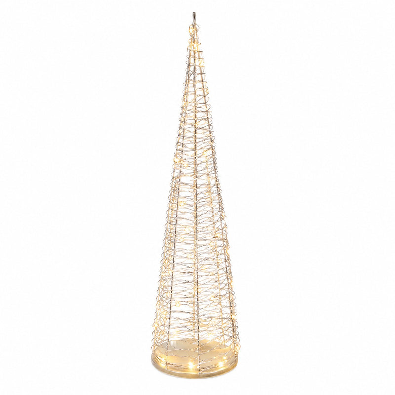 Ad Trend Weihnachtsbaum gold aus PE mit 50 LED batteriebetrieben warmes Licht H 100 cm