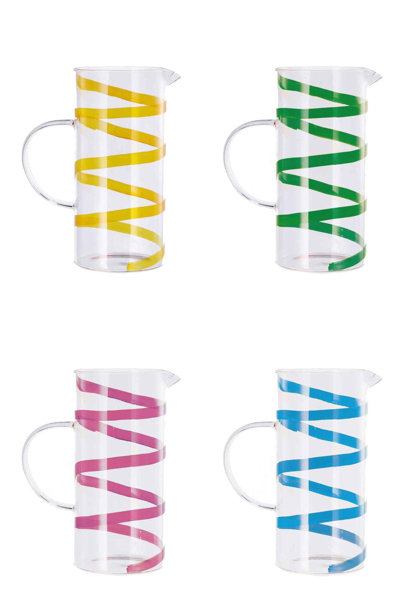regalo italiano regalo italiano caraffa vetro 142 lt d 175 cm h 22 cm ass decorazione verde giallo rosa blu 1 pz ean 8057586125070