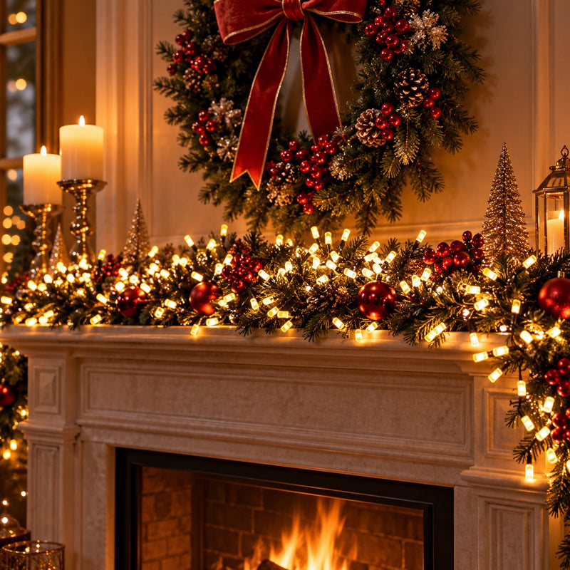 Ad Trend Lichterkette 750 LED Warmweiß für außen mit Timer und Steuerung 14,98 m – Weihnachtslichter