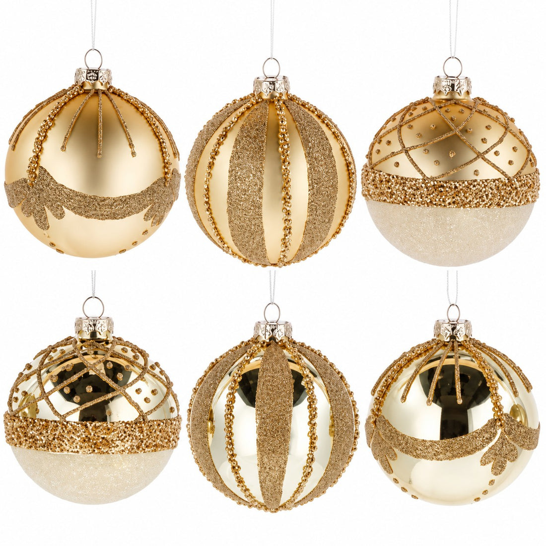 Ad Trend Weihnachtskugel aus Glas Gold Ø8 cm sortiert 1 Stk. – Weihnachtsdeko