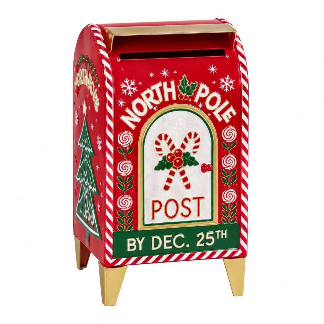 Ad Trend Dekorativer Weihnachtspostkasten aus Eisen 21x17xH36 cm – Weihnachtsdekoration