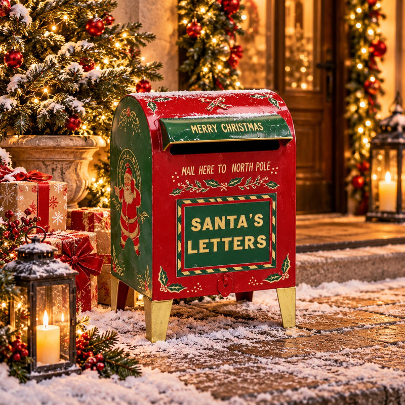 Ad Trend Weihnachtspost-Box aus Eisen 23x18xH35 cm – Weihnachtsdekoration