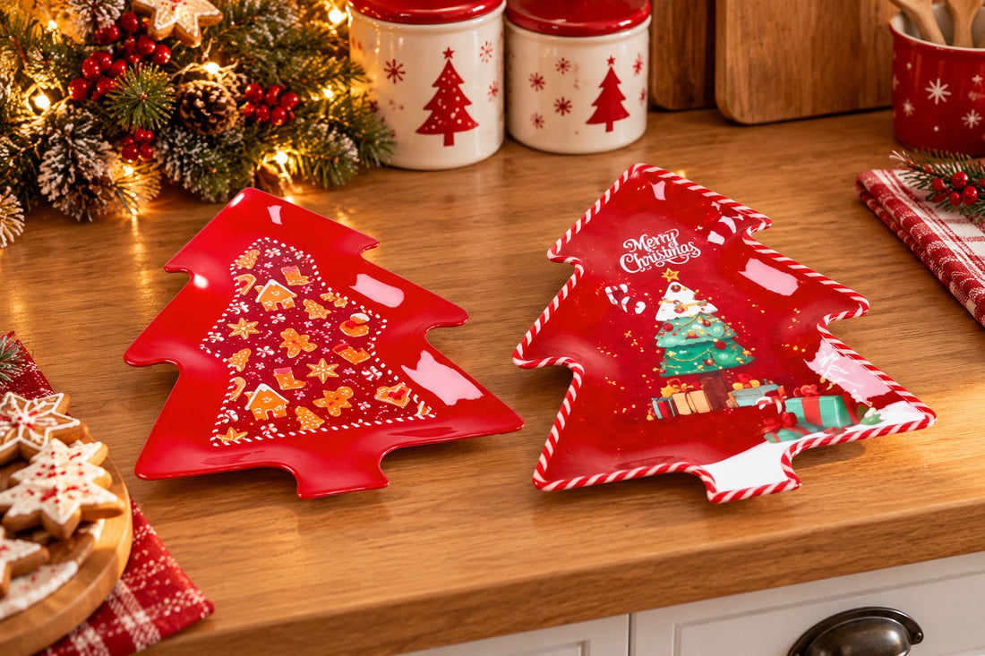 Ad Trend Vassoio Natalizio in Melamina a Forma di Albero di Natale Assortito 28x36 cm 1 Pz – Accessorio Tavola di Natale