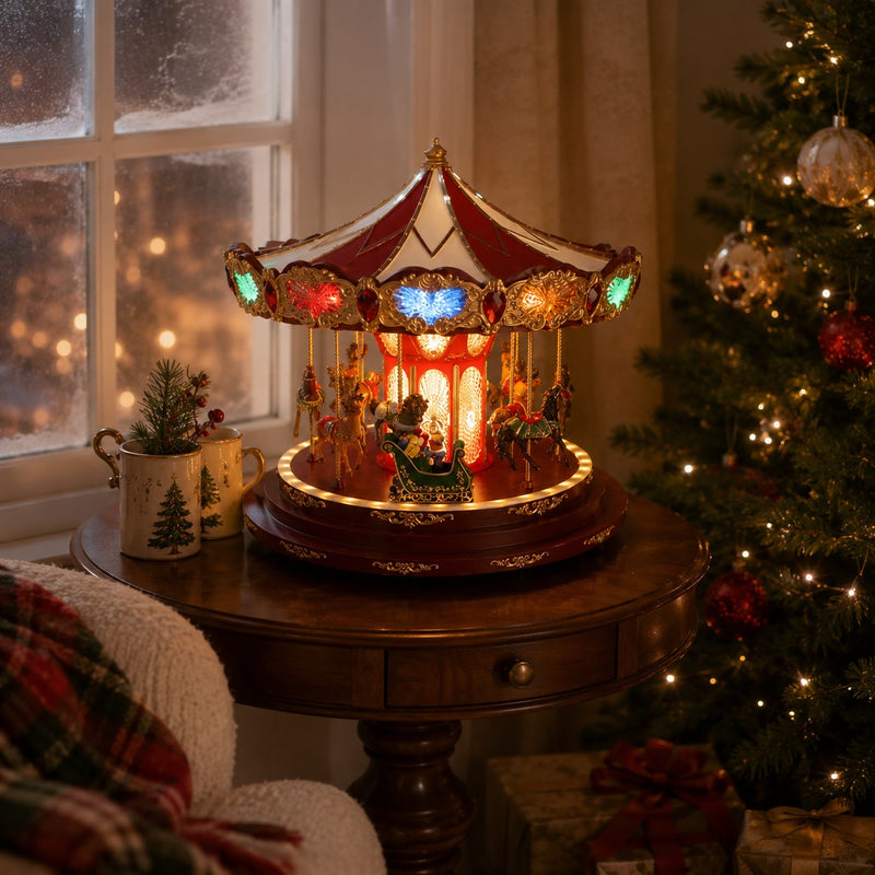 Ad Trend Giostra Carillon Weihnachten mit 133 LED D 44 cm H 47 cm Rot