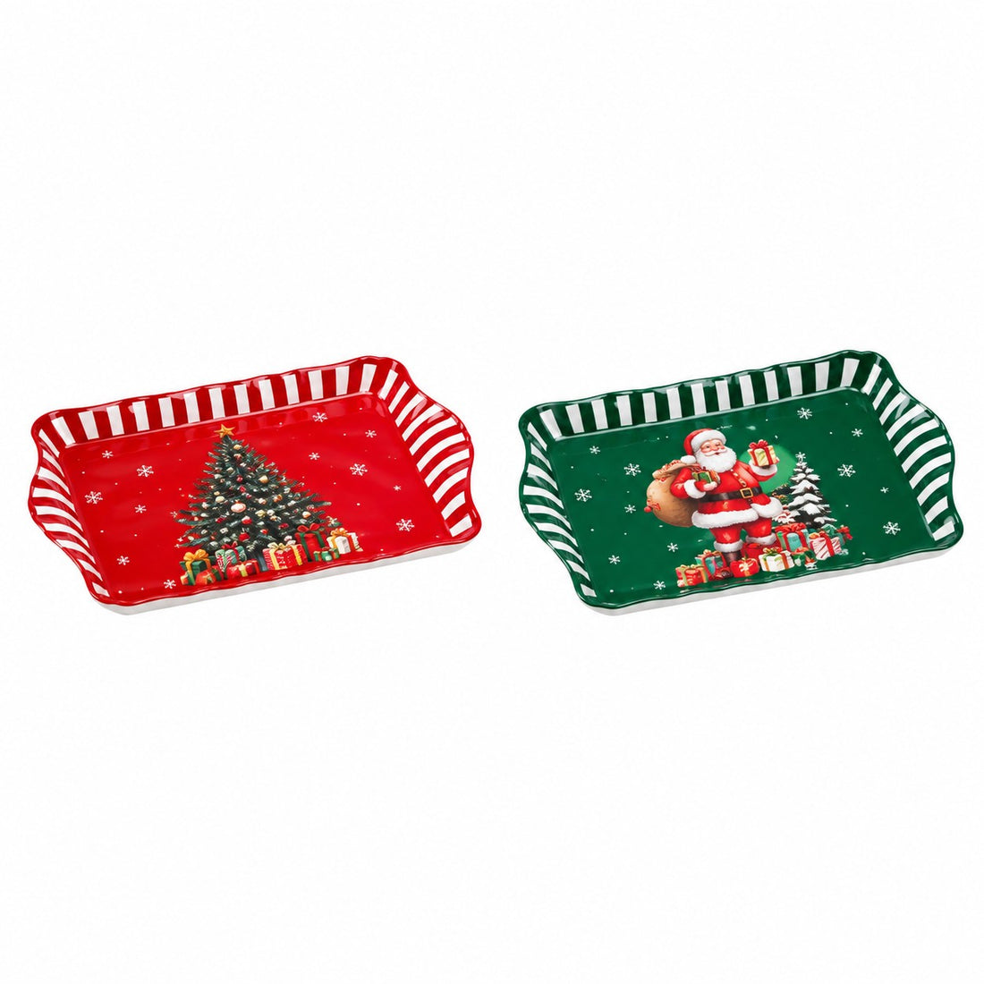 Ad Trend Vassoio Rettangolare Natalizio in Melamina Assortito 21x15xH2 cm 1 Pz – Accessorio Tavola di Natale