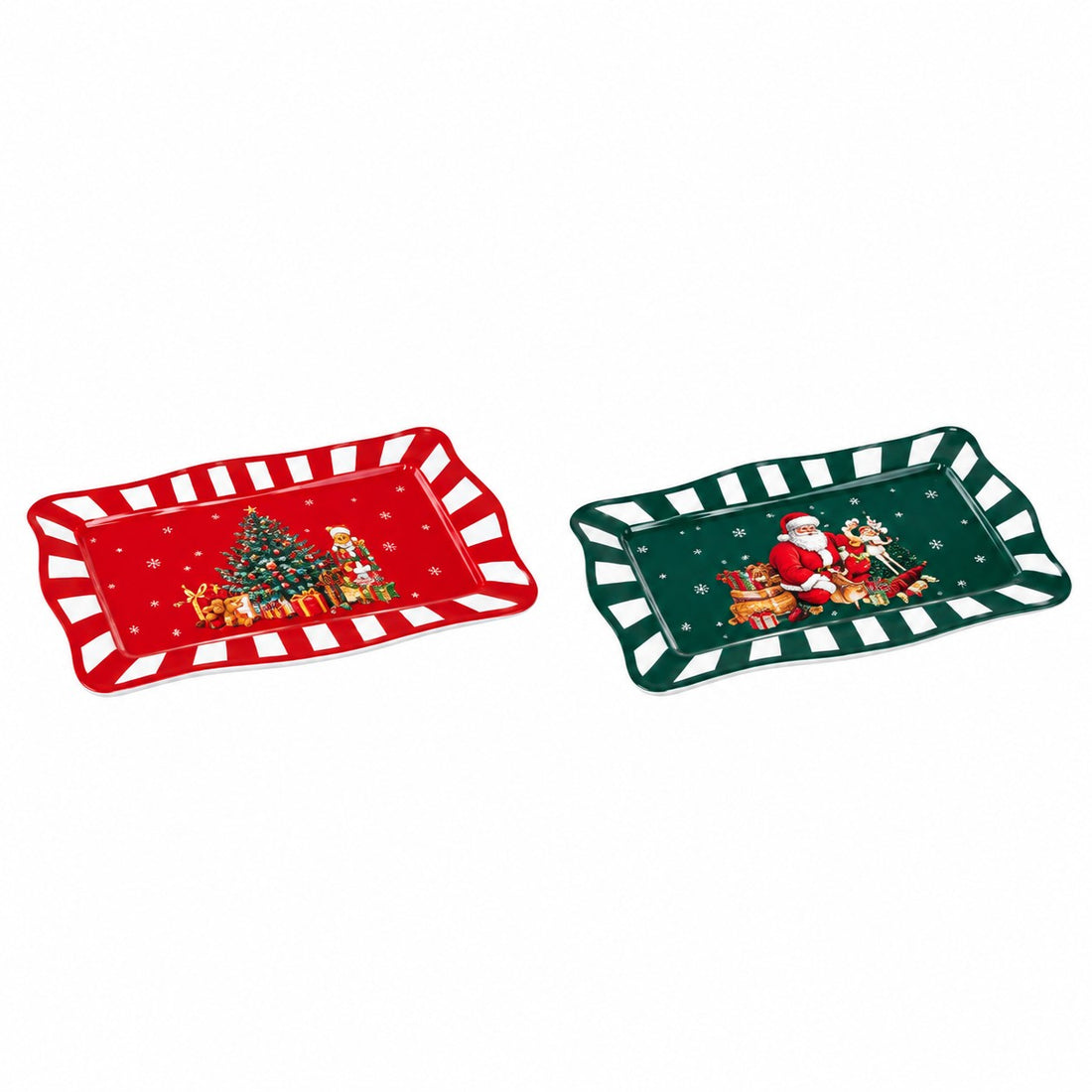 Ad Trend Vassoio Rettangolare Natalizio in Melamina Assortito 36x23 cm 1 Pz – Accessorio Tavola di Natale