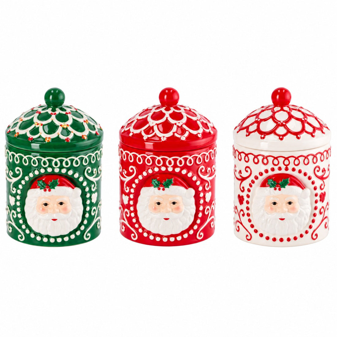 Ad Trend Weihnachtsdose aus Keramik, sortiert Ø12 cm 1 Stk. – Dekorativer Weihnachtsbehälter