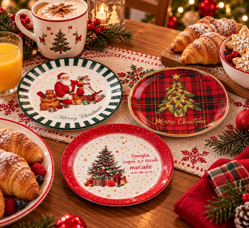Ad Trend Weihnachtsteller aus Papier sortiert Ø23 cm 1 Pack – Einwegartikel für Weihnachtstische