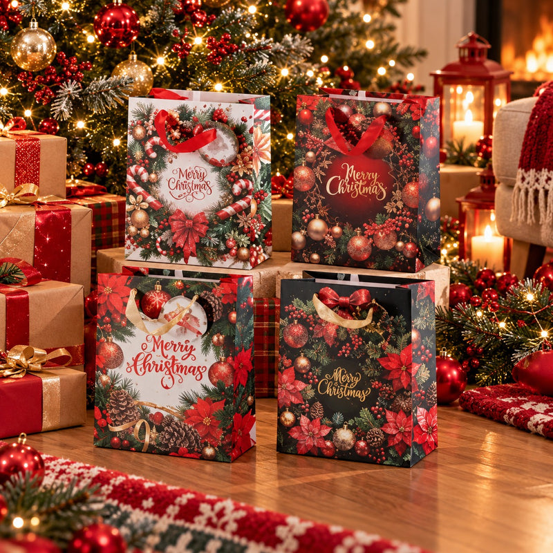 Ad Trend Geschenktasche Weihnachten aus Papier Sortiert 18x10xH23 cm 1 Stk. – Beutel für Weihnachtsgeschenkverpackungen