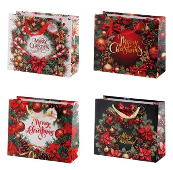 Ad Trend Geschenktasche Weihnachts-Papiertüte sortiert 31x12xH26 cm 1 Stk. – Beutel für Weihnachtsgeschenkverpackungen
