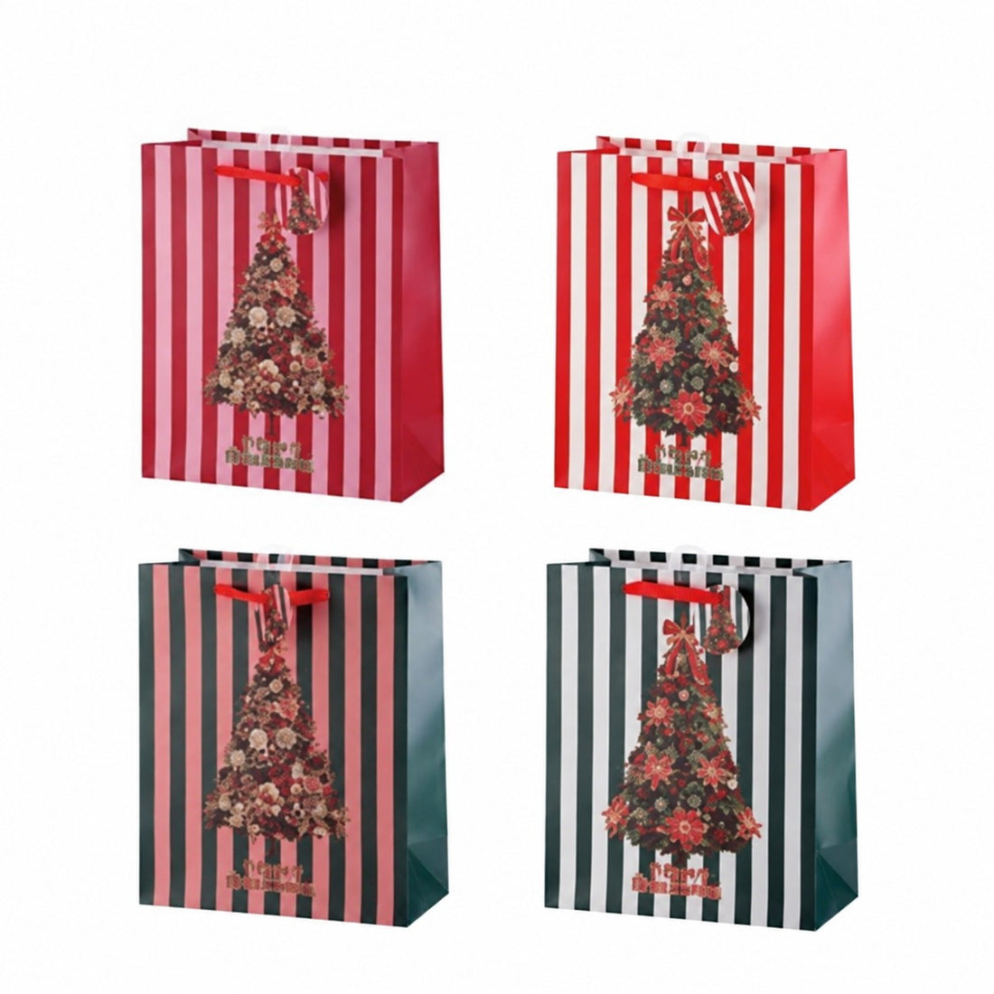 Ad Trend Weihnachtsgeschenktasche aus Papier Sortiert 26x12xH32 cm 1 Stk. – Beutel für Weihnachtsgeschenkverpackungen