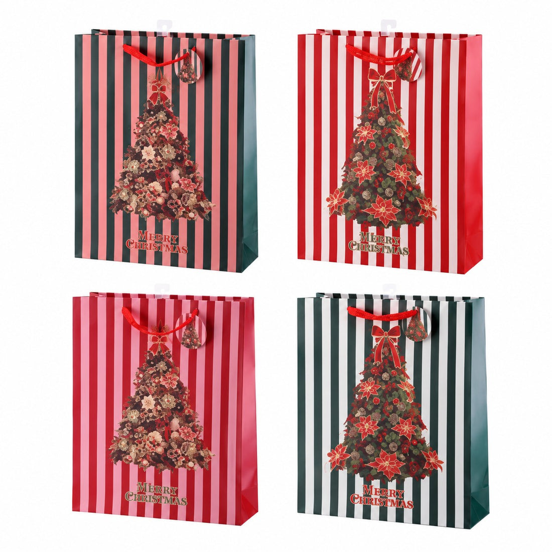 Ad Trend Weihnachts-Geschenktasche aus sortiertem Papier 33x10xH46 cm 1 Stk. – Beutel für Weihnachtsgeschenkverpackungen