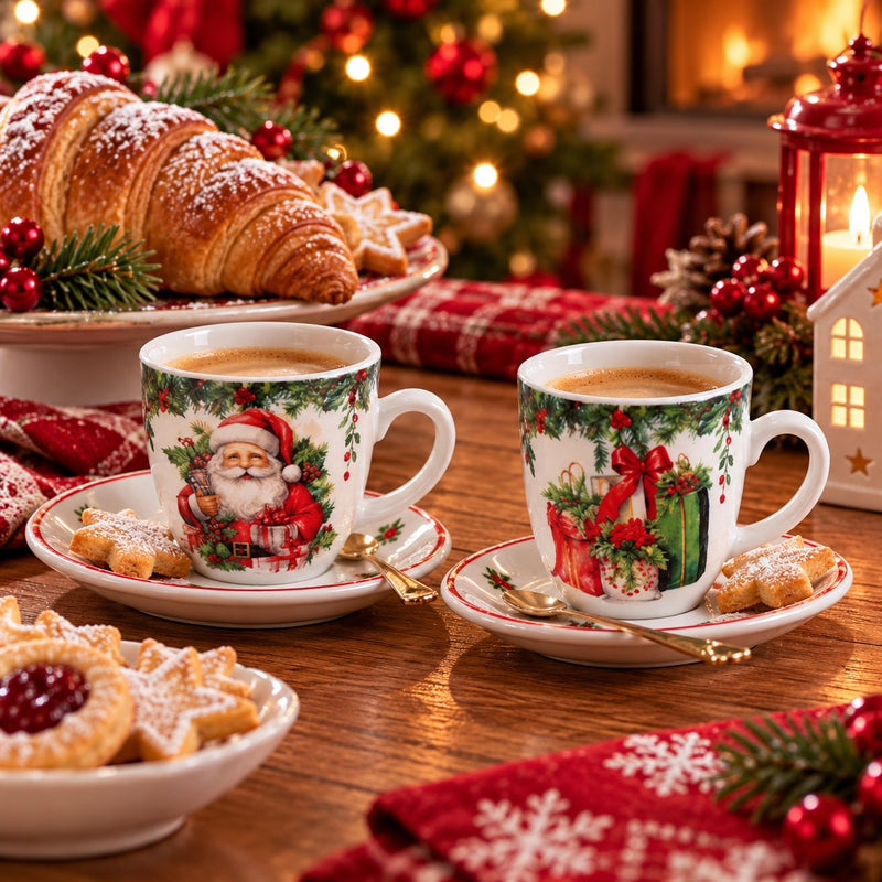 Ad Trend Set 2 Weihnachtstassen Ø6 cm – Dekorative Kaffeetassen für den Weihnachtstisch