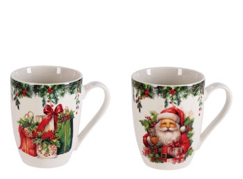 Ad Trend Tasse Mug Weihnachts-Assortiert Ø8xH10 cm 1 Stk. – Dekorative Tasse zum Weihnachtsfrühstück